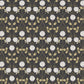 White Clover on Black With Gold Accents