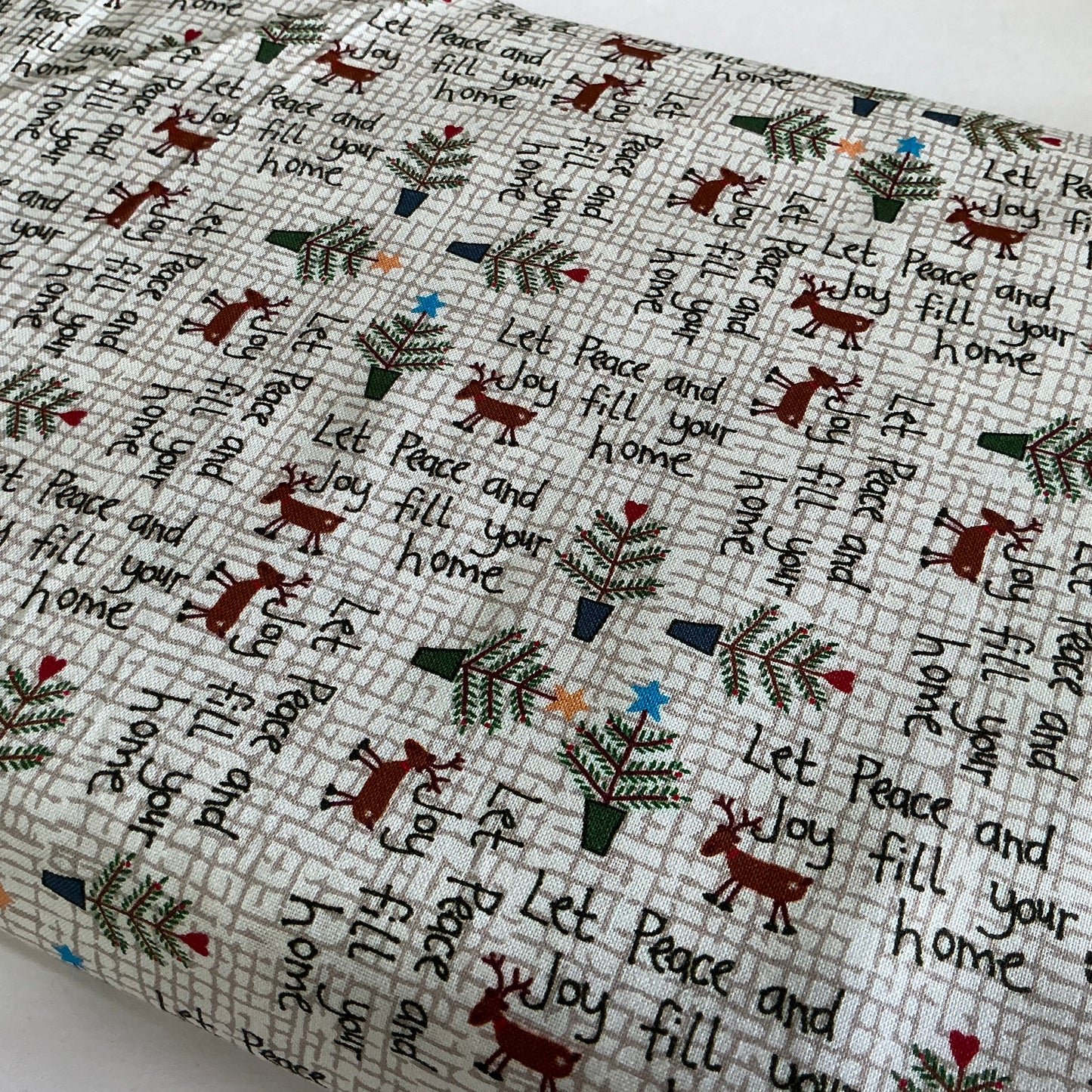 Mini Christmas Trees, Reindeers & Text on Cream