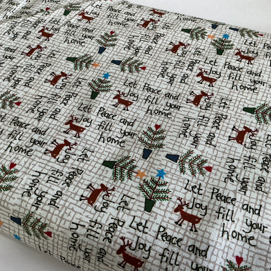 Mini Christmas Trees, Reindeers & Text on Cream