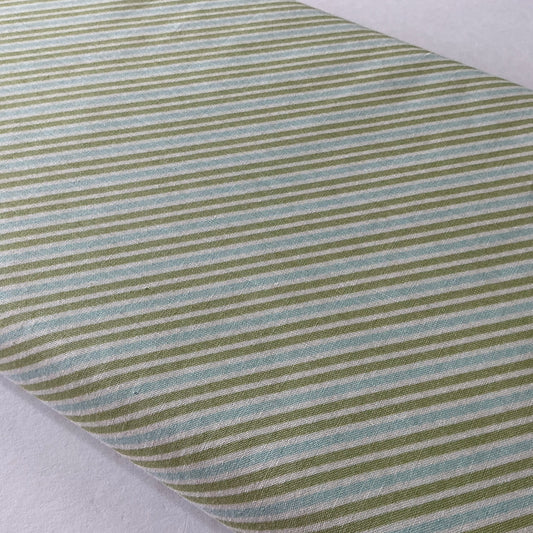 Pale Blue, Green & White Diagonal Stripes - Sugarberry