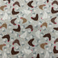 Hens on Grey