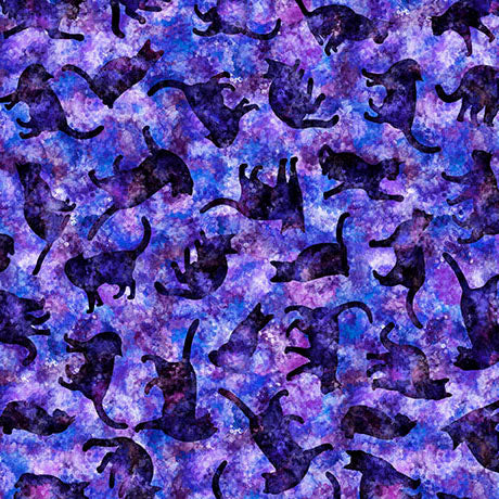 Cats on Purple - Feline Fantasia