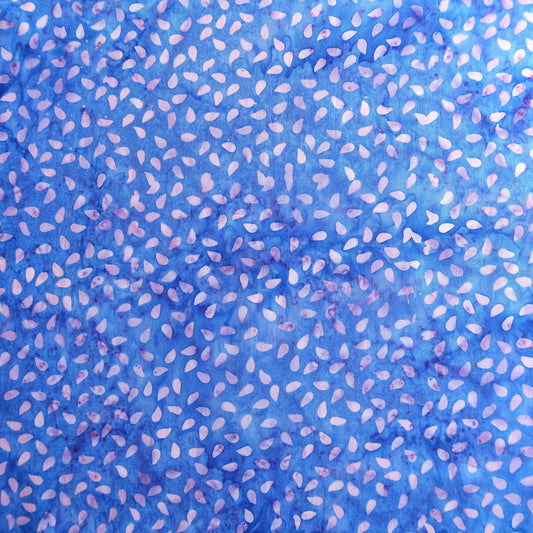Batik Pink Droplets on Blue - Fat Quarter