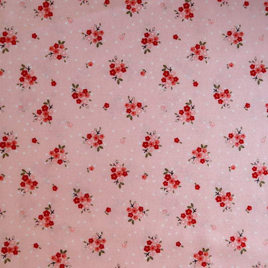 Sweet Prairie Pink Small Flowers - Fat Quarter