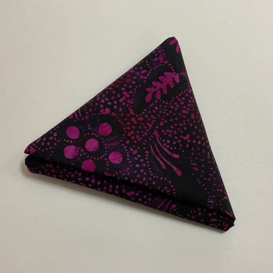 Fuchsia Fantasy Pink on Black Batik - Fat Quarter