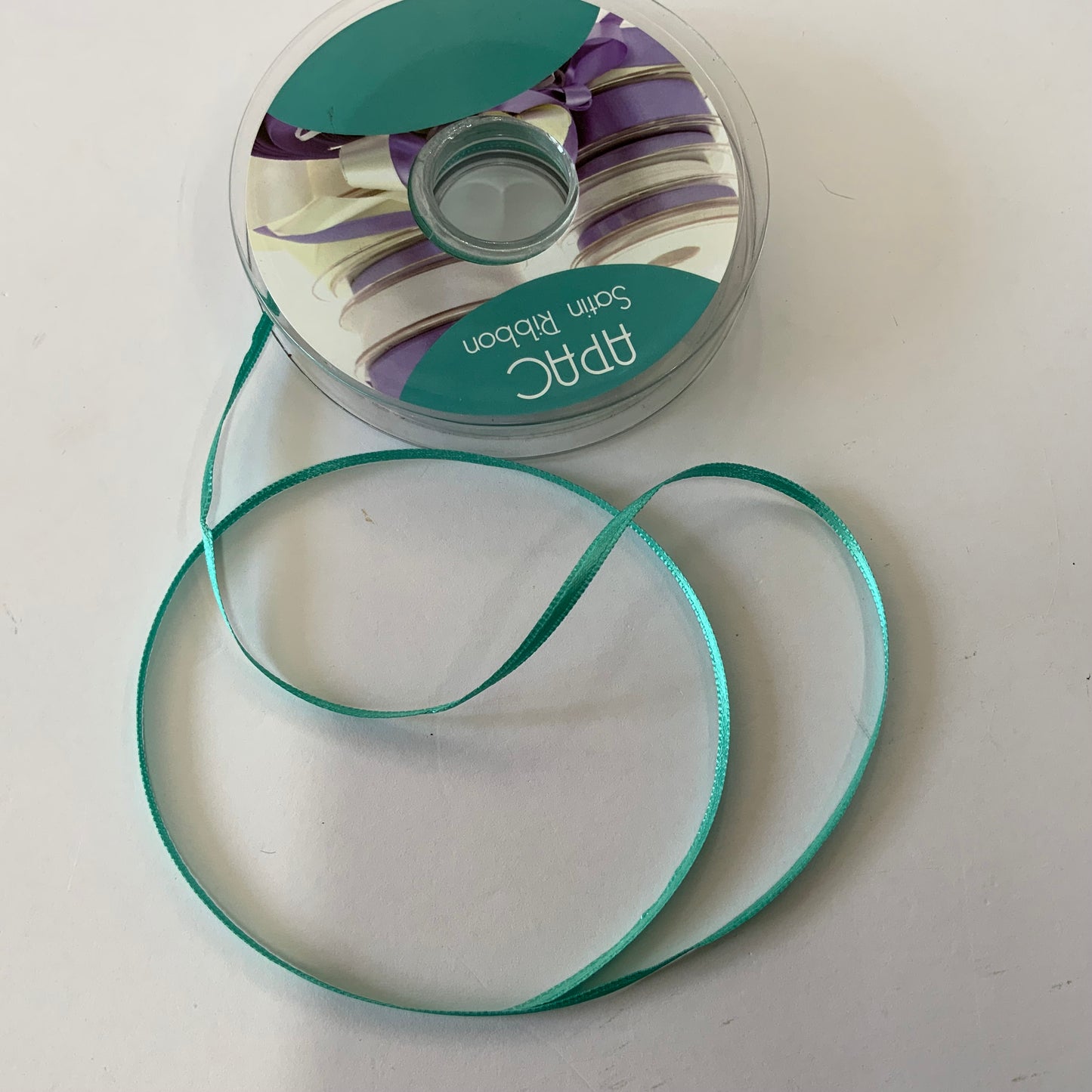 3mm Soft Teal Double Sided Satin Ribbon