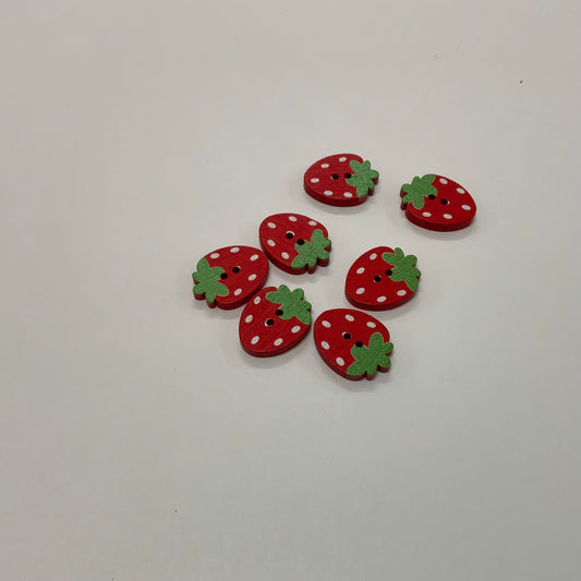 Strawberry Buttons - Wooden