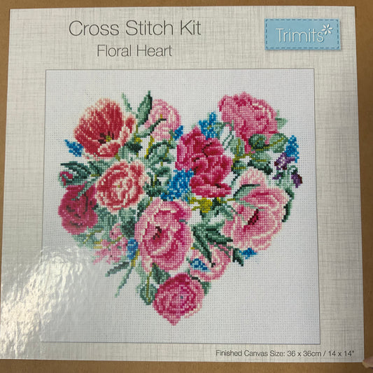 Floral Heart -  Counted Cross Stitch Kit