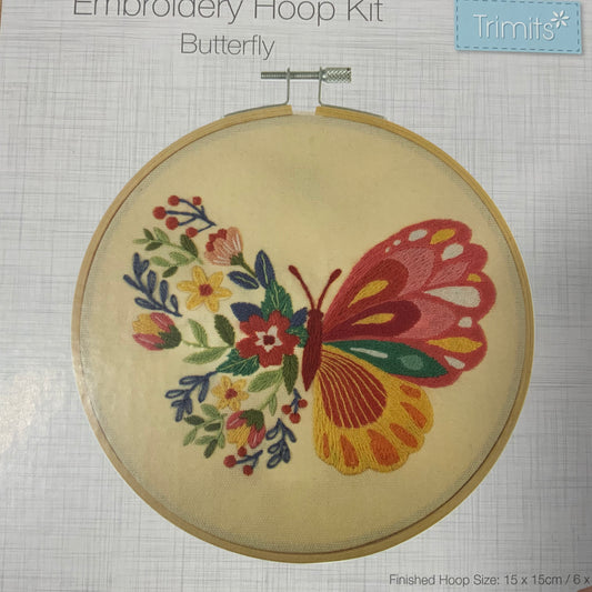 Butterfly Embroidery Hoop Kit