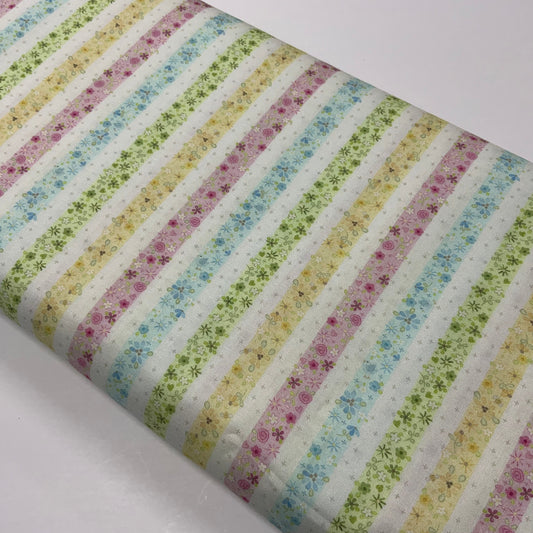 Floral garland stripes to coordinate with Daydreamer Panel - 90 x 112cm