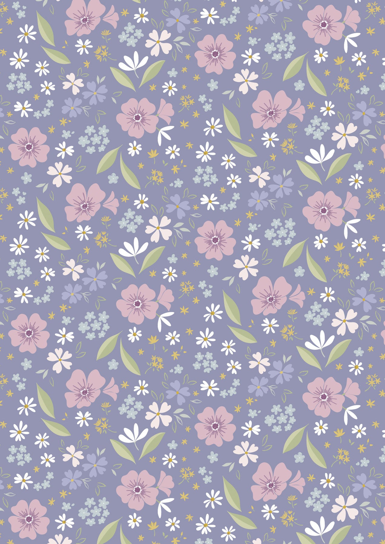 Floral Art on Lavender Blue - Floral Song