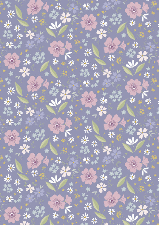 Floral Art on Lavender Blue - Floral Song