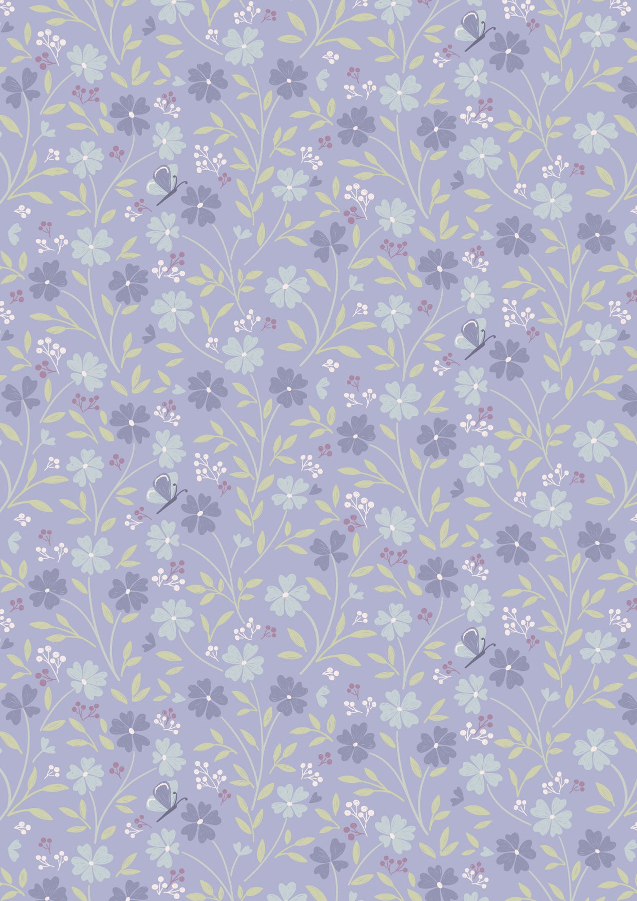 Little Blossom on Lavender Blue - Floral Song