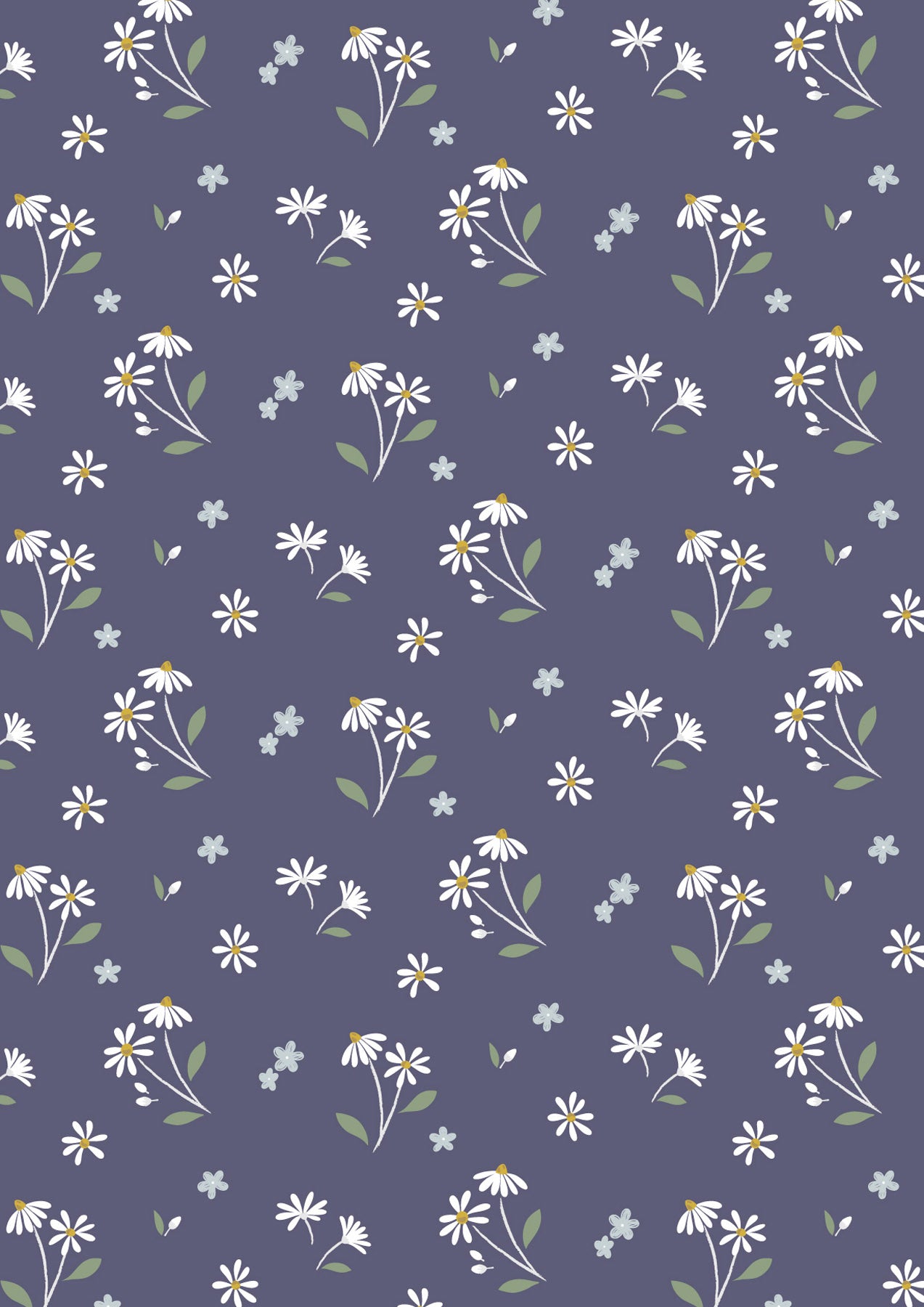 Daisies Dancing on Navy Blue - Floral Song
