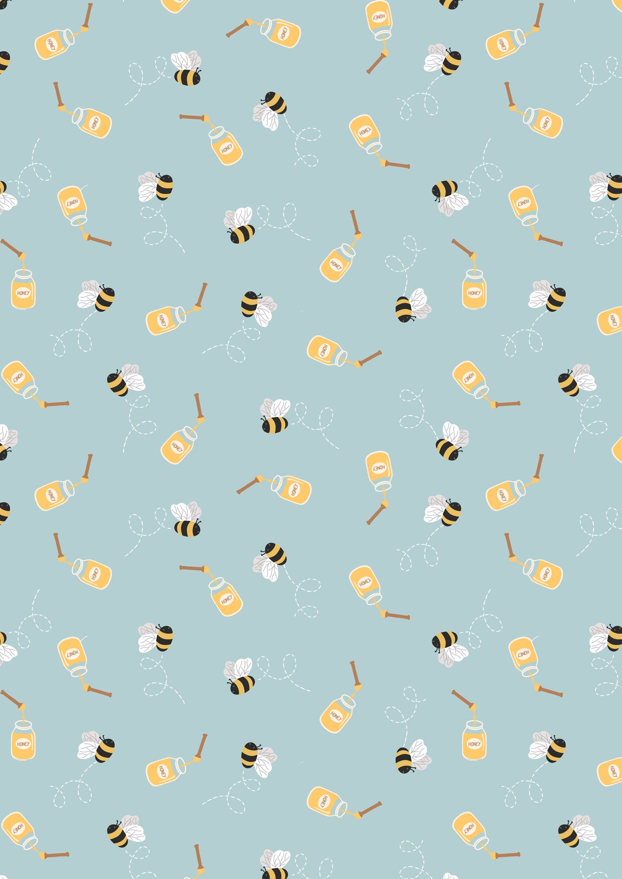 Honey Bee on Duck Egg Blue