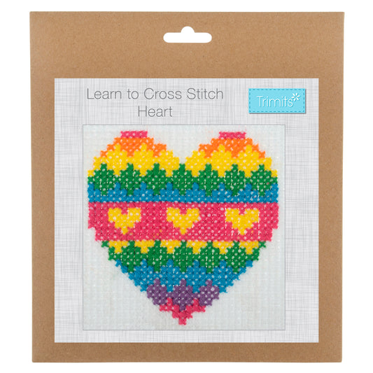 Heart  Learn to Cross Stitch -  Kit