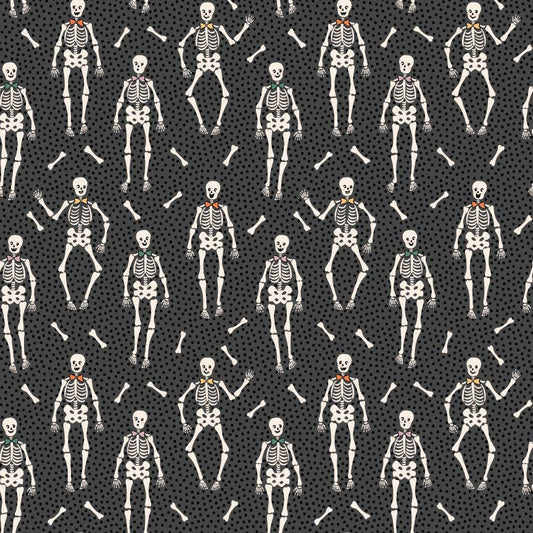 Skeletons in Bow Ties on Spotty Charcoal