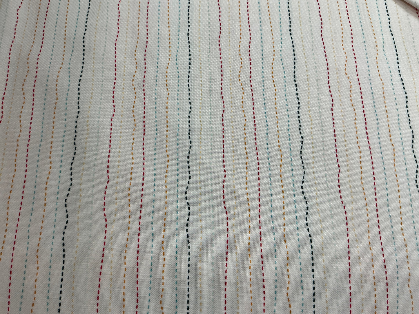 Stitched Lines on Cream - Mushroom Blooms