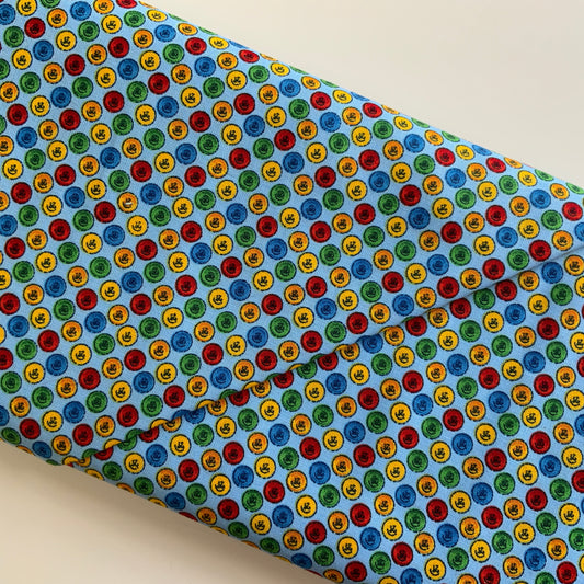 A B Cs Coloured Dots on Blue - Remnant - End of Bolt 2.25m