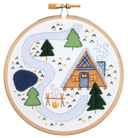 Log Cabin Embroidery Kit