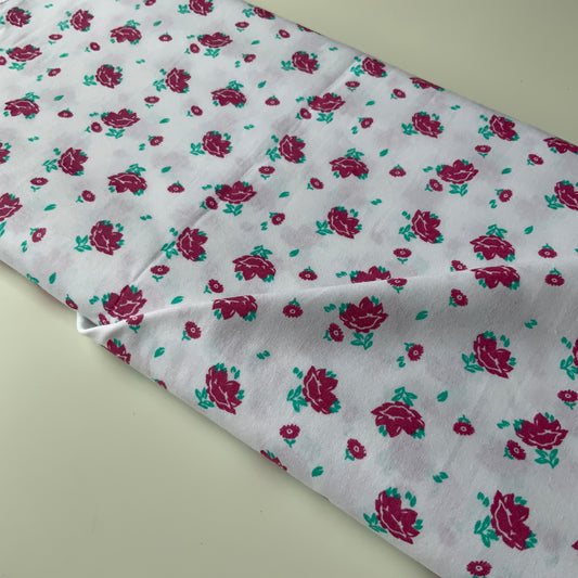 Little Roses on White.    60” Wide
