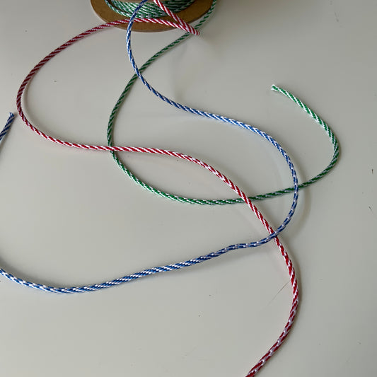 3Mm Red & White Striped Cord