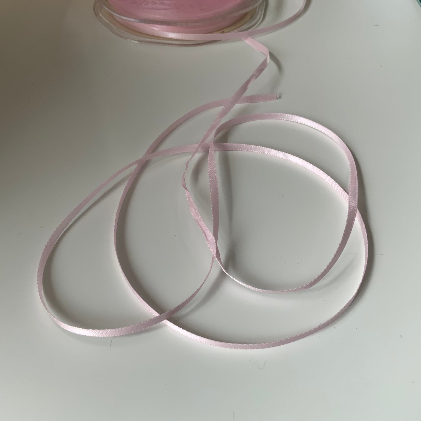 3Mm Double Satin Ribbon Lt Pink