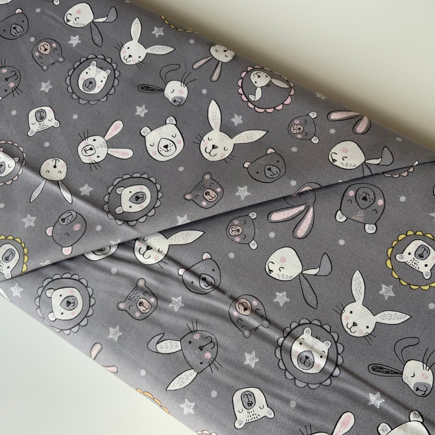 Bella, Bunny & Bear Faces on Dark Grey