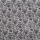 Dot And Dash Black Flowers & Leaves on White - End of Bolt 1.35 Mtrs