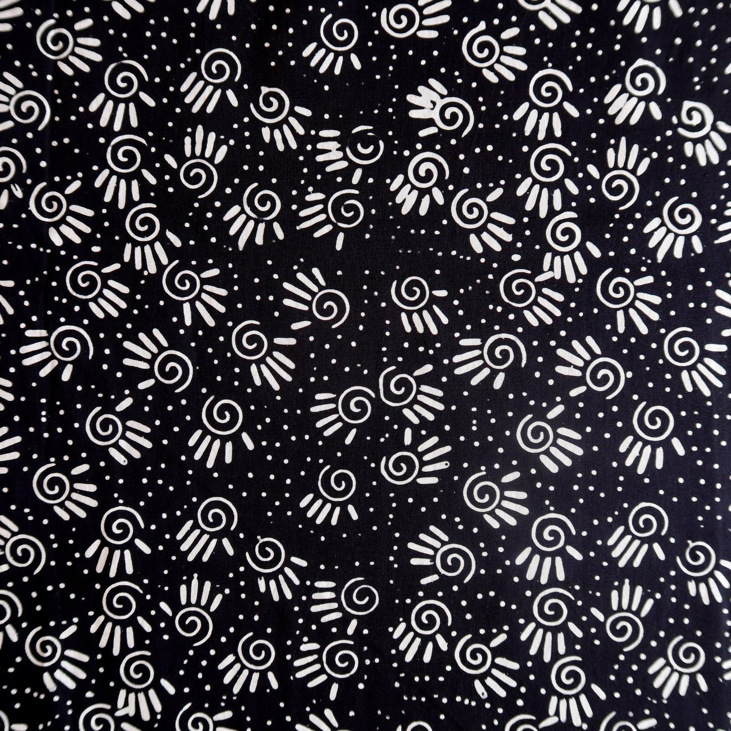 Batik Swirl Handprints on Black