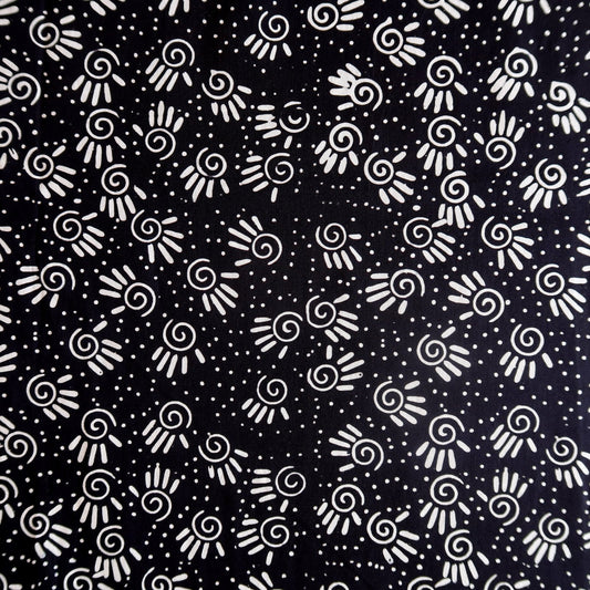 Batik Swirl Handprints on Black