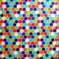Multicoloured 1/2” Hexagons Print