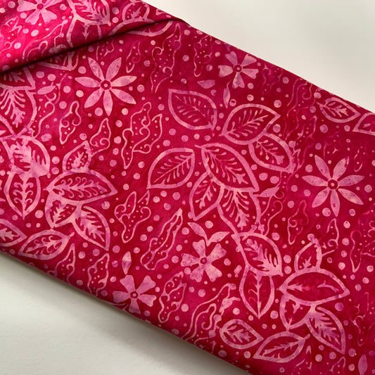 Cranberry Floral Batik - Fat Quarter