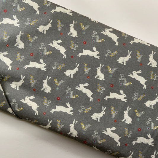 Rabbits/Hares on Grey - Wildwood